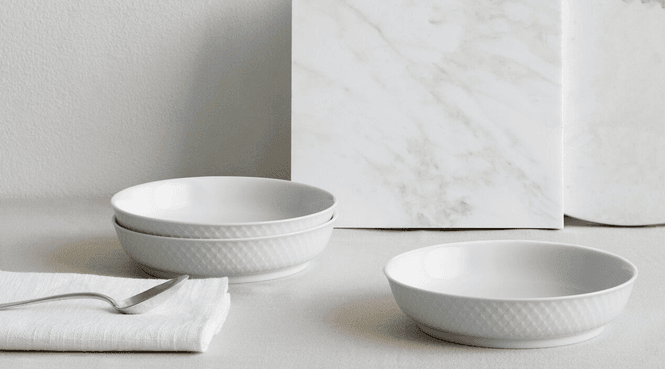Hovedbilde Lyngby Porcelæn Rhombe Desserttallerken Hvit 16 ...