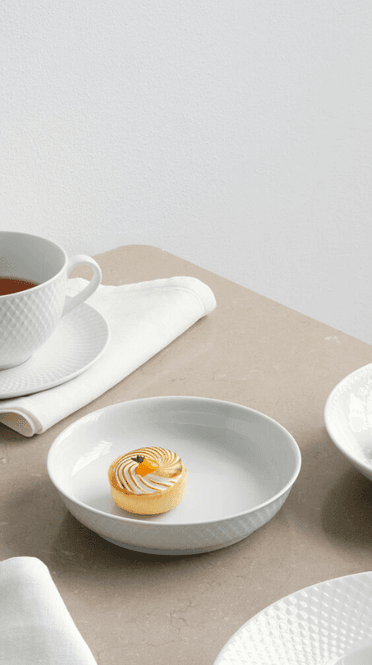 Hovedbilde Lyngby Porcelæn Rhombe Desserttallerken Hvit 16 ...