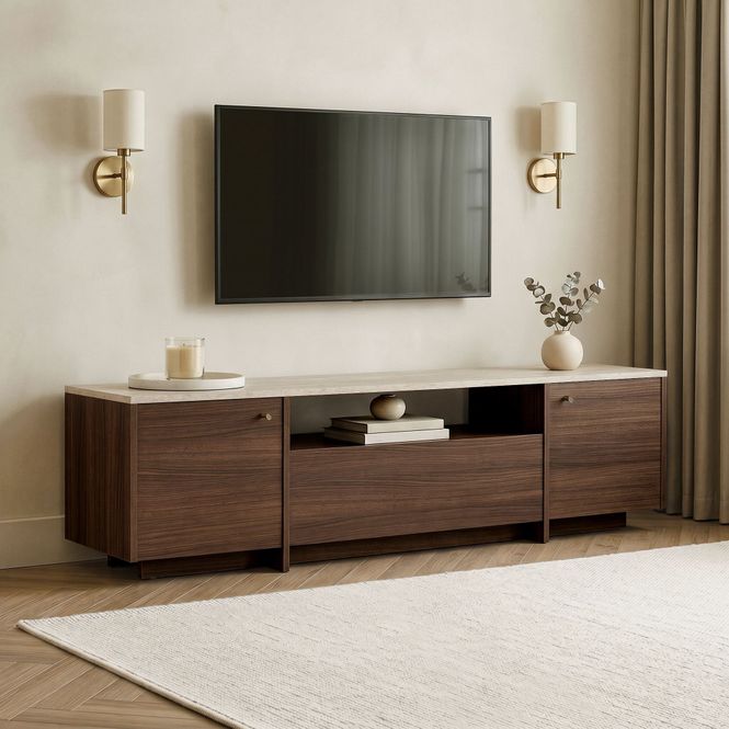 Hovedbilde Nordure Alvar TV-benk – Travertine / Milano ...
