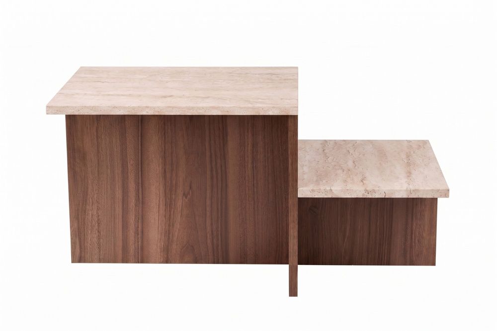 Nordure Harmony salongbord – Travertine / Venezia Walnut