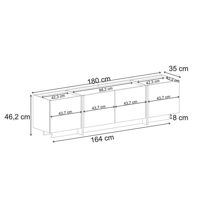 Hovedbilde Nordure Lowen TV-benk – hvit/Atlantic Pine