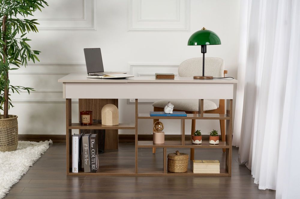 Nordure Vesper skrivebord – Cashmere/Walnut