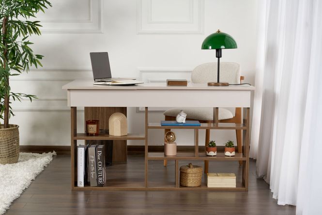 Hovedbilde Nordure Vesper skrivebord – Cashmere/Walnut