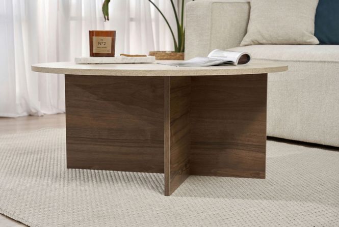 Hovedbilde Nordure Soleil sofabord – Travertine/Venezia ...