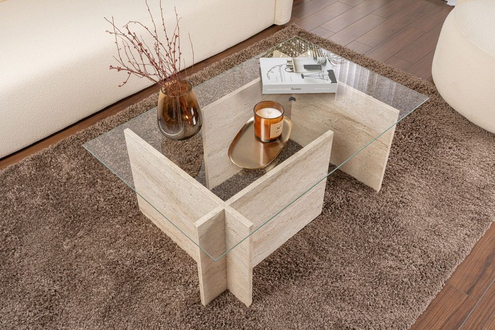 Nordure Vetrino sofabord – Travertine