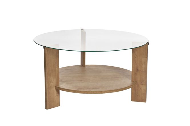 Hovedbilde Nordure Clara sofabord – Sapphire Oak/transparent