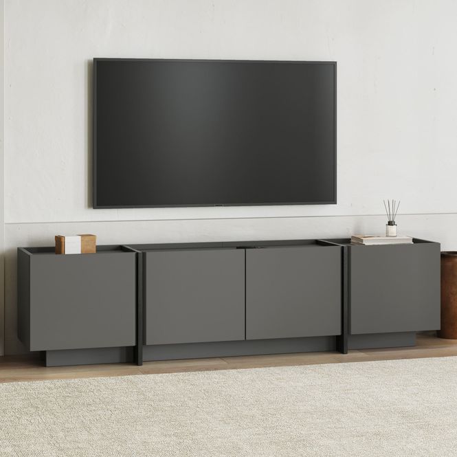 Hovedbilde Nordure Lowen TV-benk – antrasitt/svart