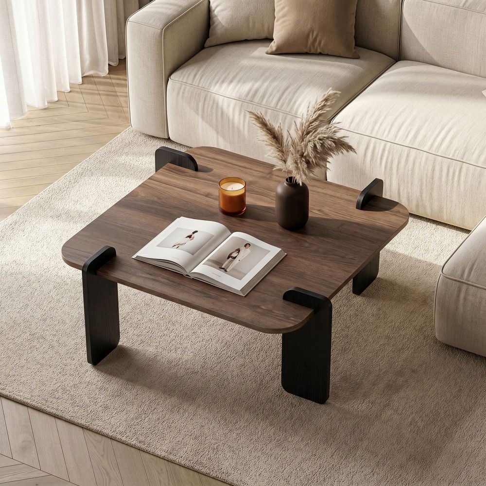 Nordure Marais sofabord – Venezia Walnut / Wood Black