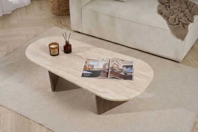 Hovedbilde Nordure Ovalis sofabord – Travertine/Venezia ...