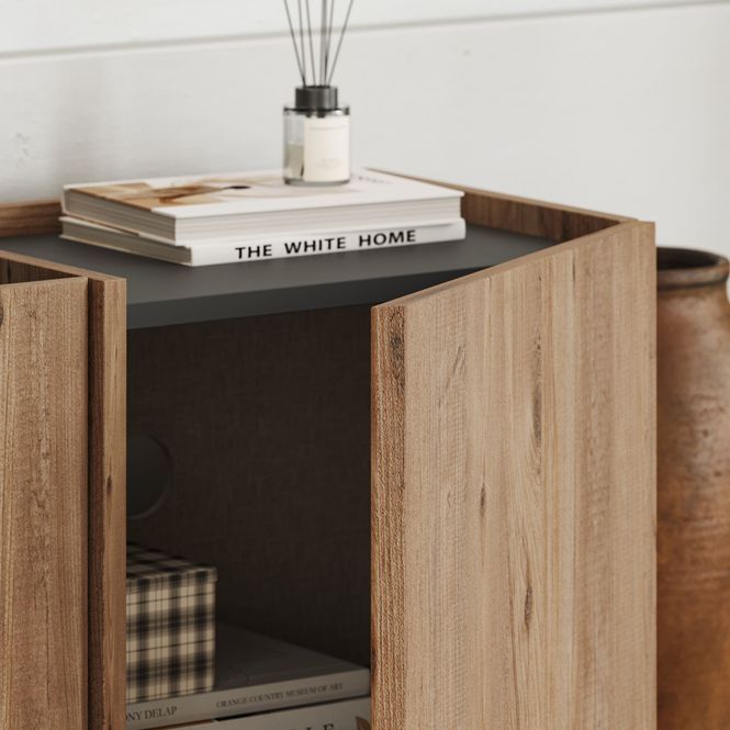 Hovedbilde Nordure Lowen TV-benk – Atlantic Pine/antrasitt