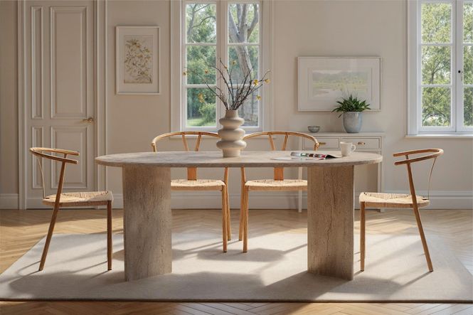 Hovedbilde Nordure Sablin spisebord – Travertine