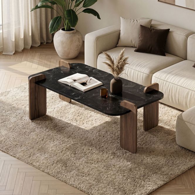 Hovedbilde Nordure Renard sofabord – Lotus/Venezia Walnut