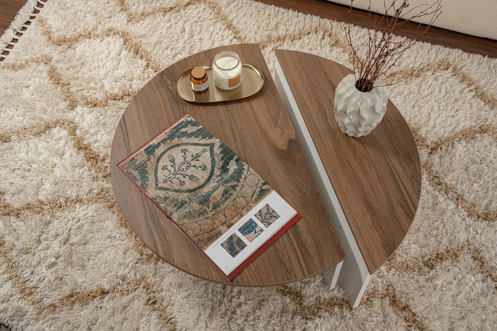 Nordure Orion sofabord – Venezia Walnut / hvit