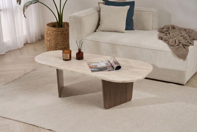 Hovedbilde Nordure Ovalis sofabord – Travertine/Venezia ...