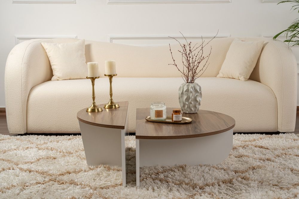 Nordure Orion sofabord – Venezia Walnut / hvit