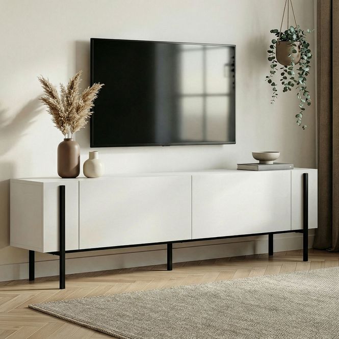 Hovedbilde Nordure Nexus TV-benk – hvit / svart