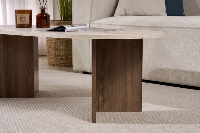 Hovedbilde Nordure Sable sofabord – Travertine / Venezia ...