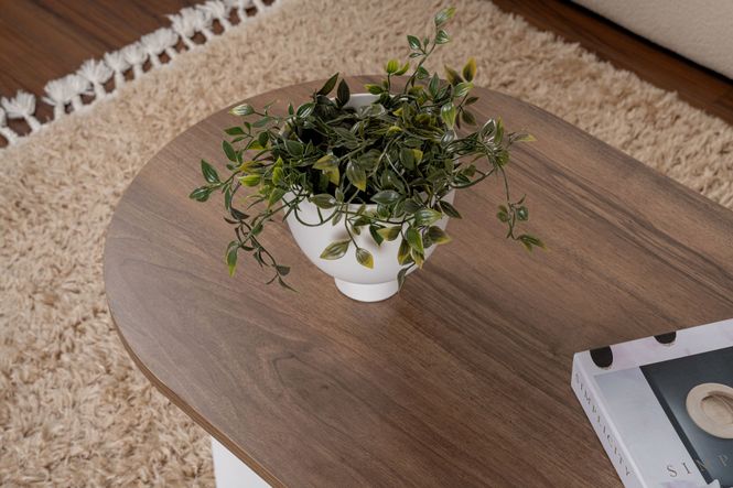 Hovedbilde Nordure Sable sofabord – Venezia Walnut / hvit