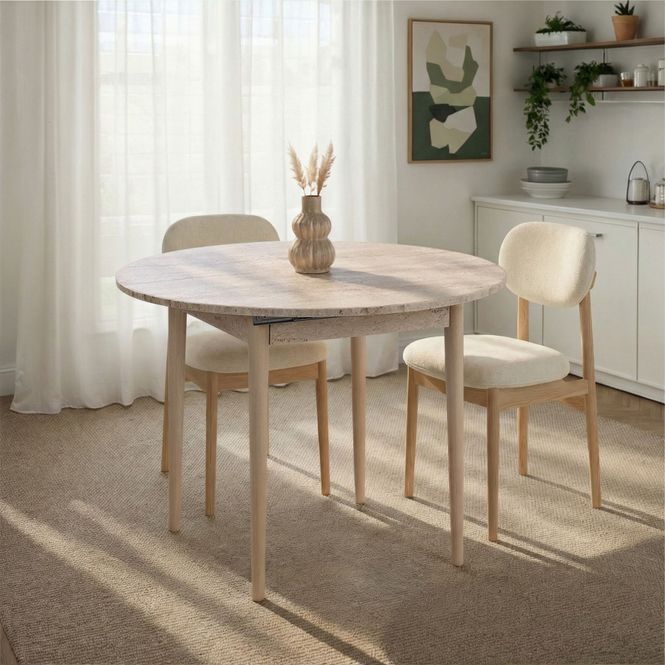 Hovedbilde Nordure Viona uttrekkbart spisebord – Travertine ...