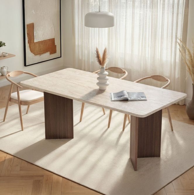 Hovedbilde Nordure Linza spisebord – Travertine / Milano ...