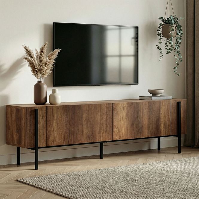 Hovedbilde Nordure Nexus TV-benk – Barok Walnut / svart