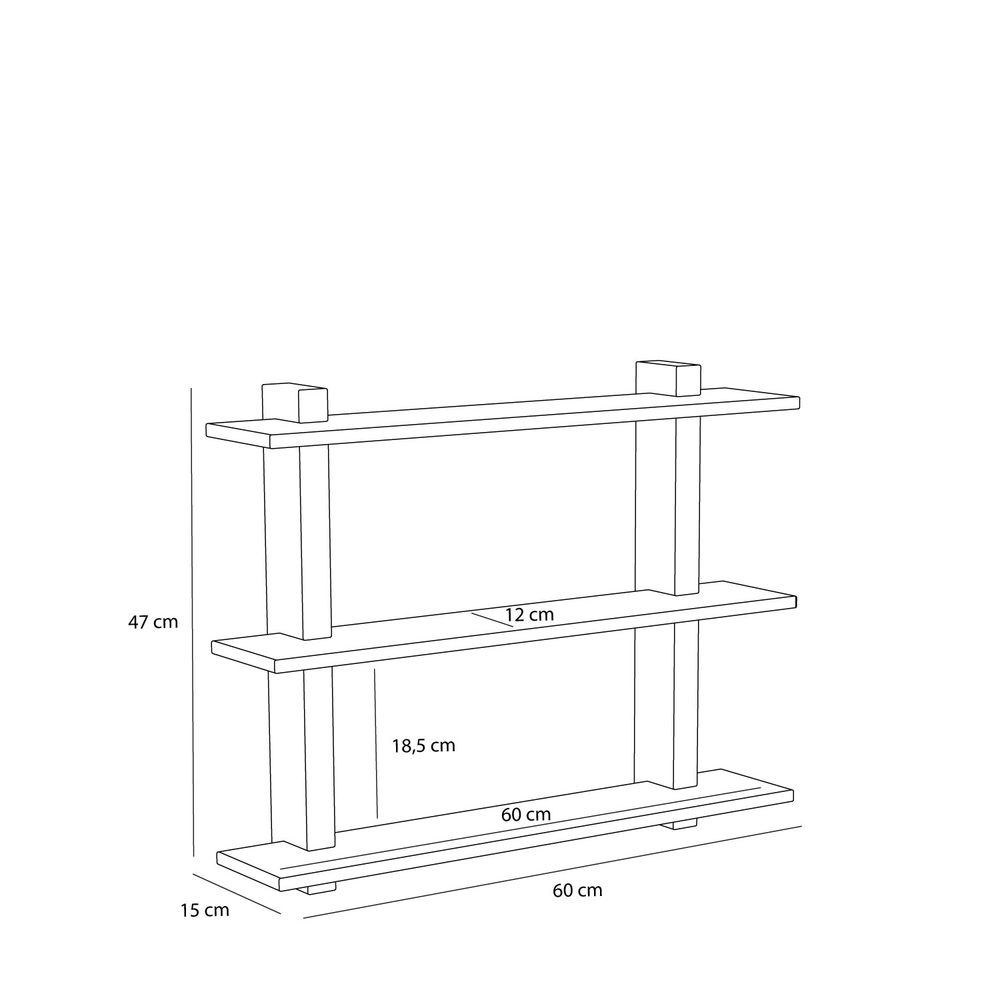 Hübsch Simple reol 60x14x47 cm – natur