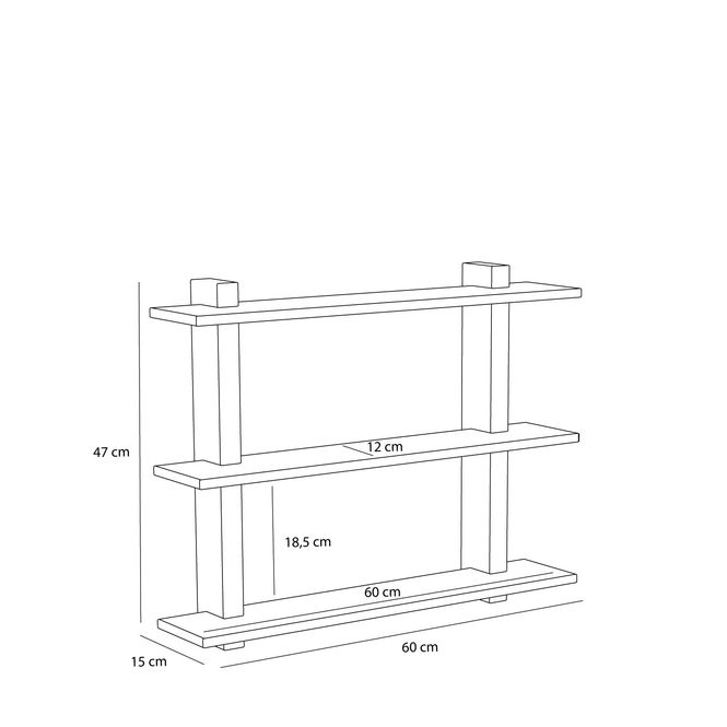 Hovedbilde Hübsch Simple reol 60x14x47 cm – natur