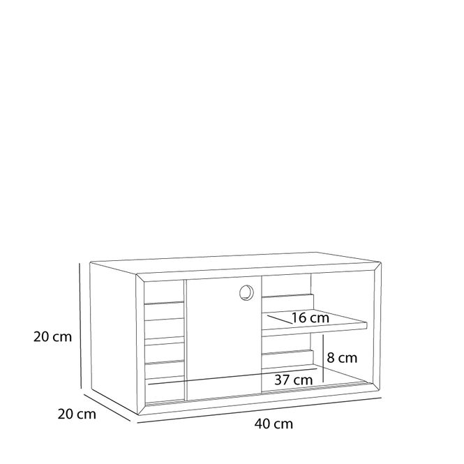 Hovedbilde Hübsch Slide reol 40x20x20 cm – natur/rød