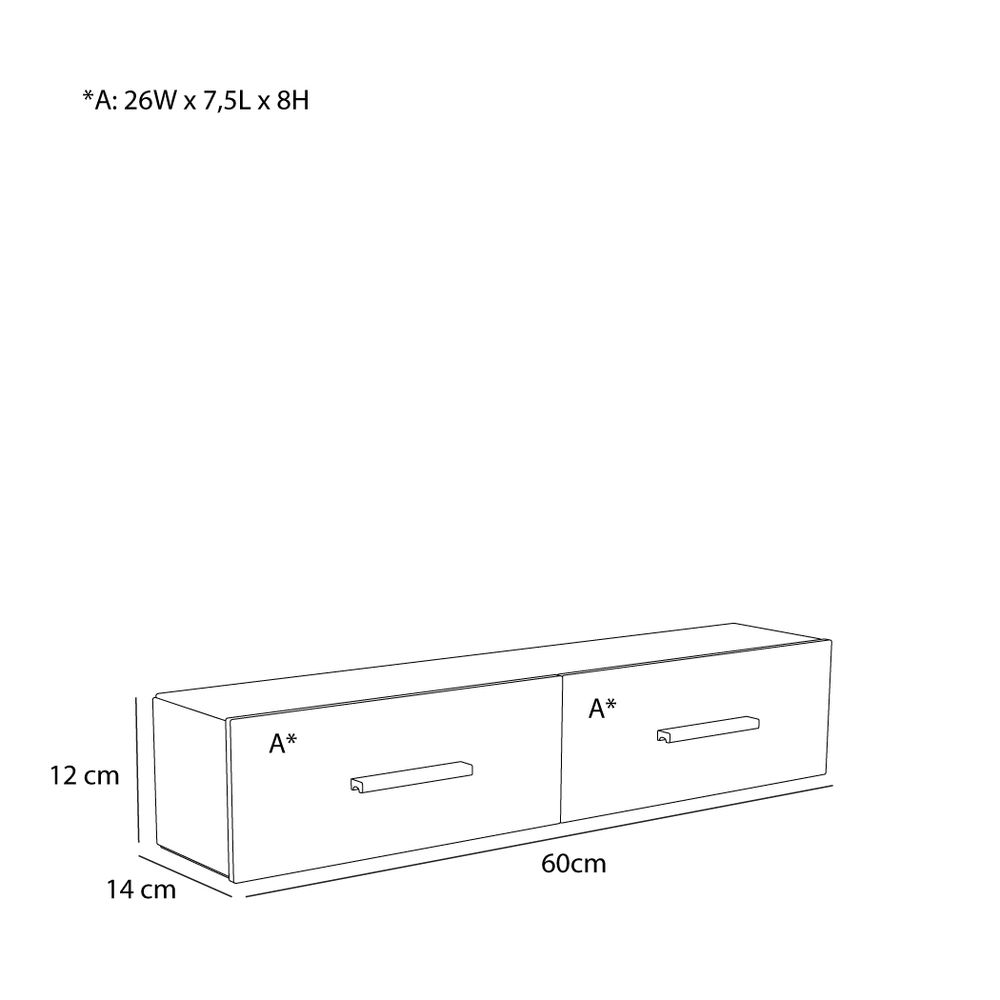 Hübsch Shuno Reol 60x14x12 cm – natur/oransje