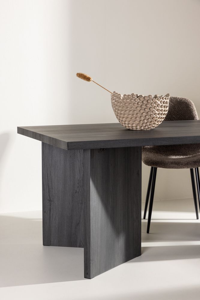 Bassholmen spisebord – Svart, 180 × 90 cm