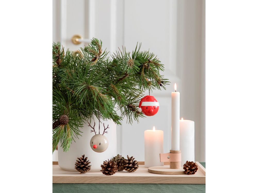 Hoptimist Santa Julekule Rød 2 stk