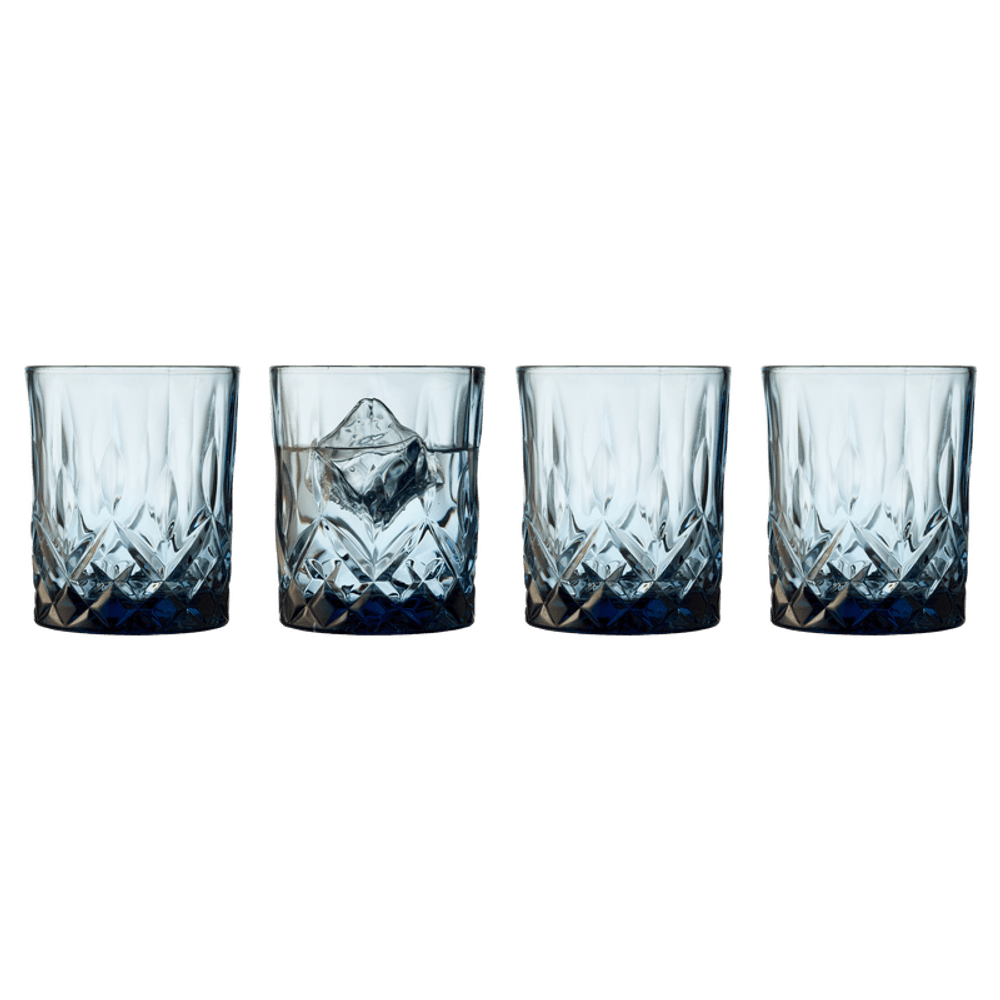 Lyngby Glas Sorrento Whiskeyglass 32 cl 4 stk Blå