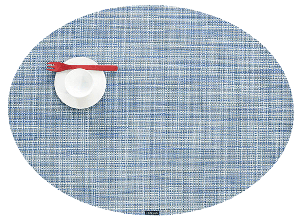 Chilewich Servise Mini Basketwave Oval Chambray 4stk