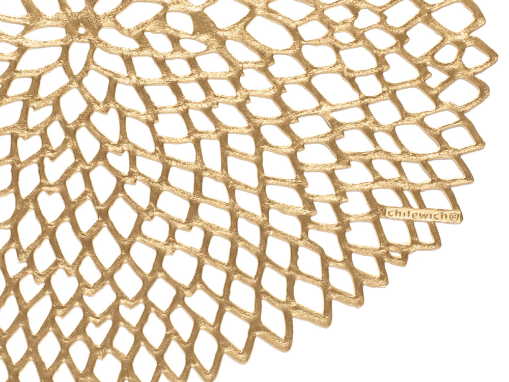 Chilewich Dahlia Spisebrikke Messing 4stk