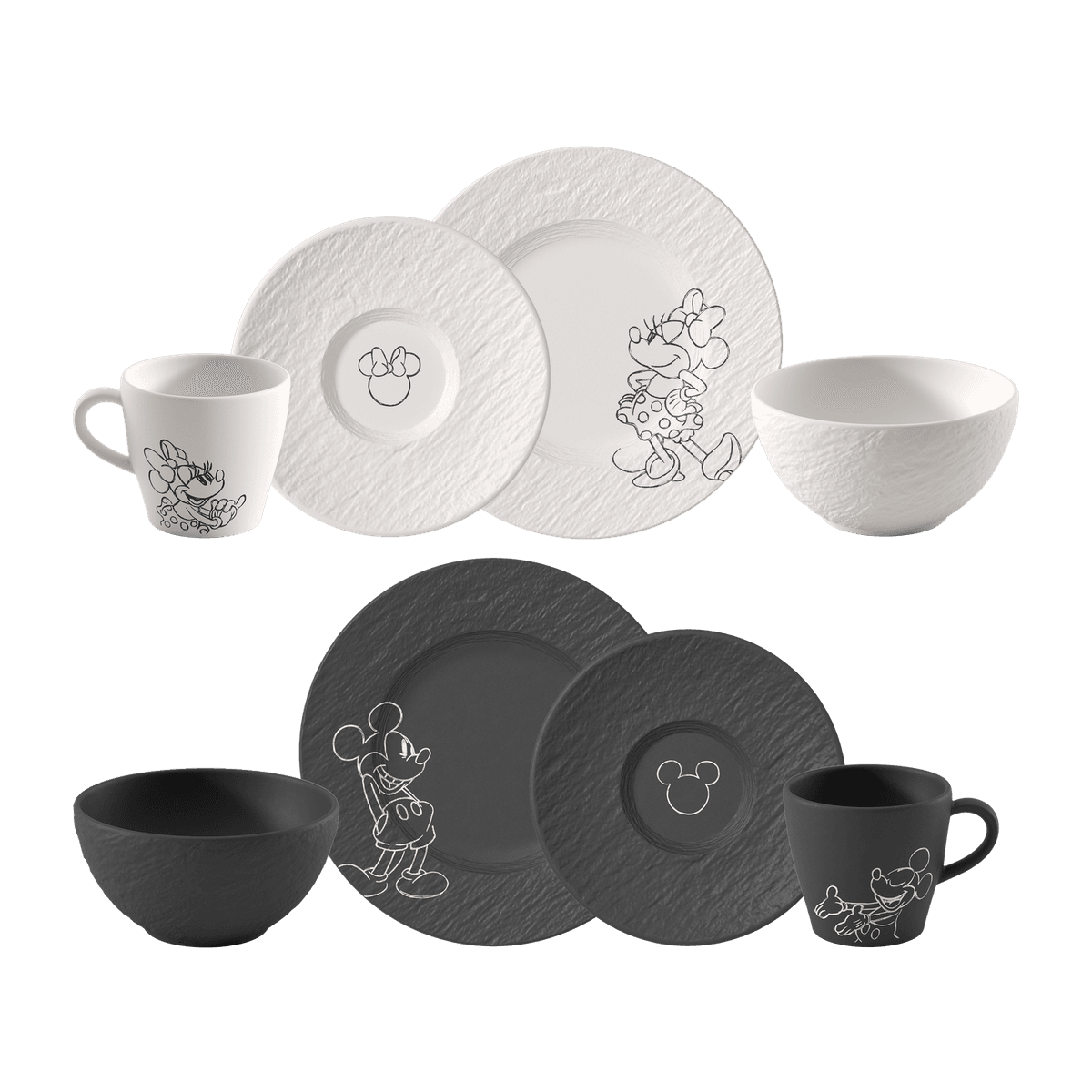 Villeroy & Boch Manufacture Rock Mikke Mus Frokostsett 8-deler blandet