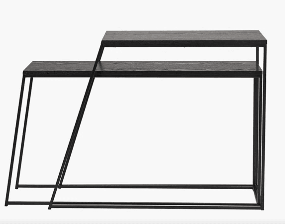 Trend Collection Konsollbord 2 stk Svart Metall og Eikefiner