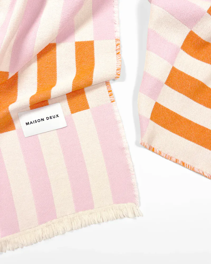 Maison Deux Tiles Pledd Rosa/Oransje