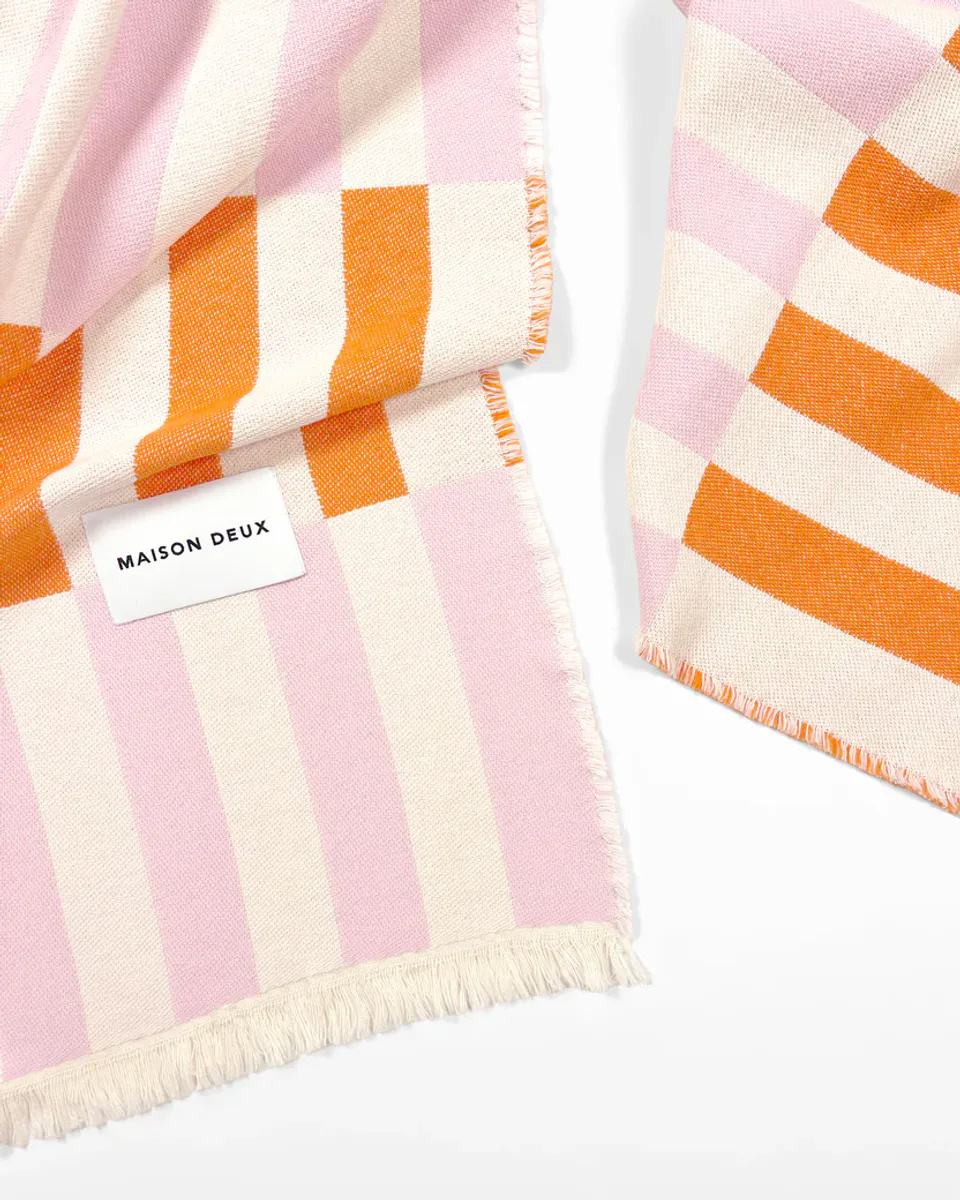 Maison Deux Tiles Pledd Rosa/Oransje