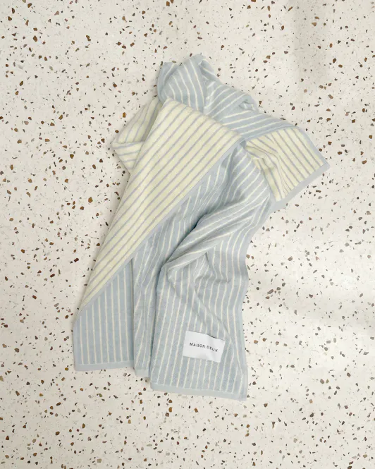 Hovedbilde Maison Deux Dual Stripe Badehåndkle Blue Butter ...
