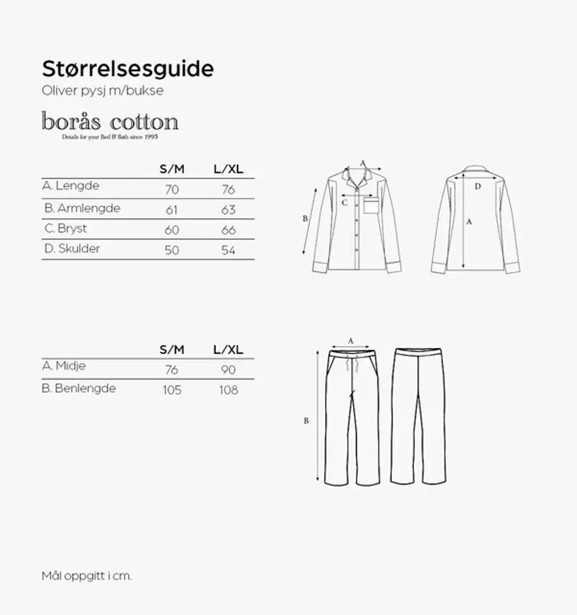 Borås Cotton Oliver Pysjamas Beige S/M