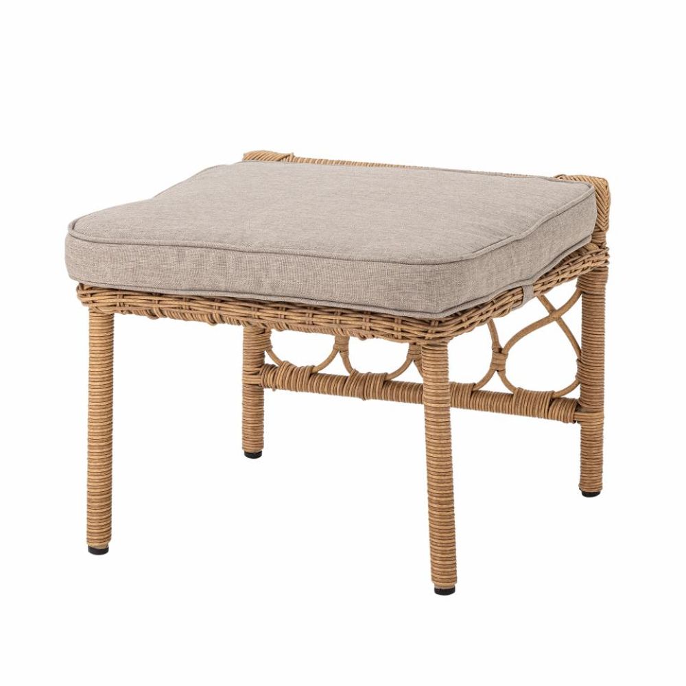 Bloomingville Belluce Loungestol med Fotskammel Natur 2 stk