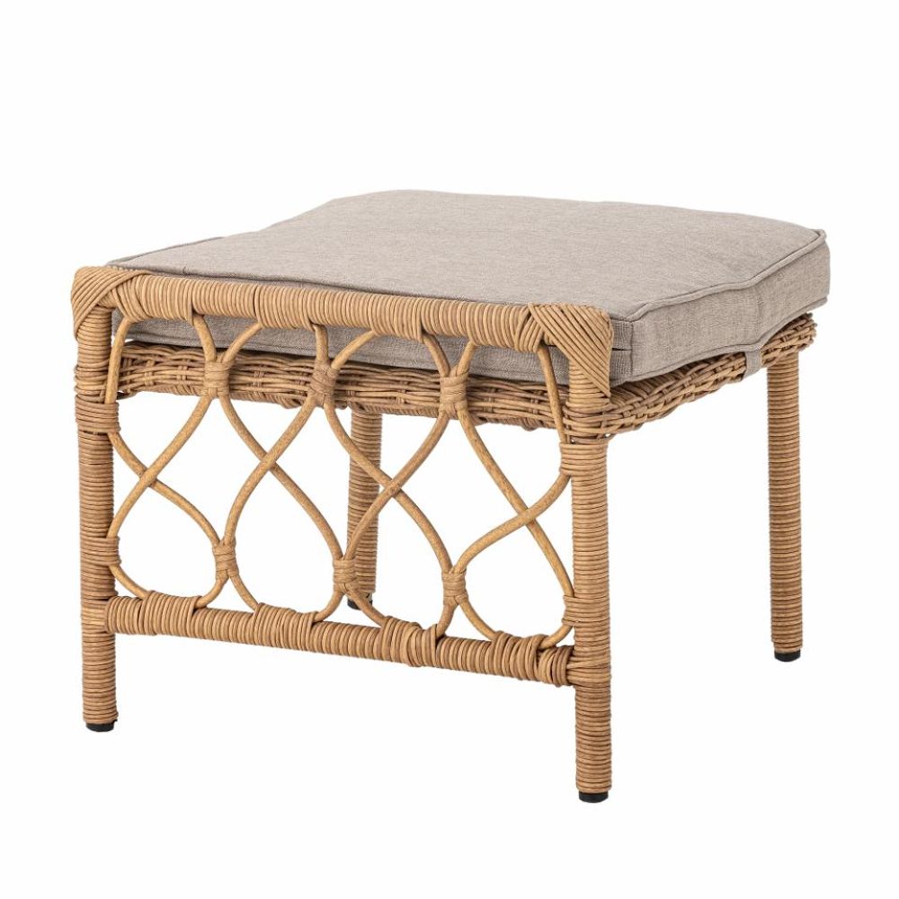 Bloomingville Belluce Loungestol med Fotskammel Natur 2 stk