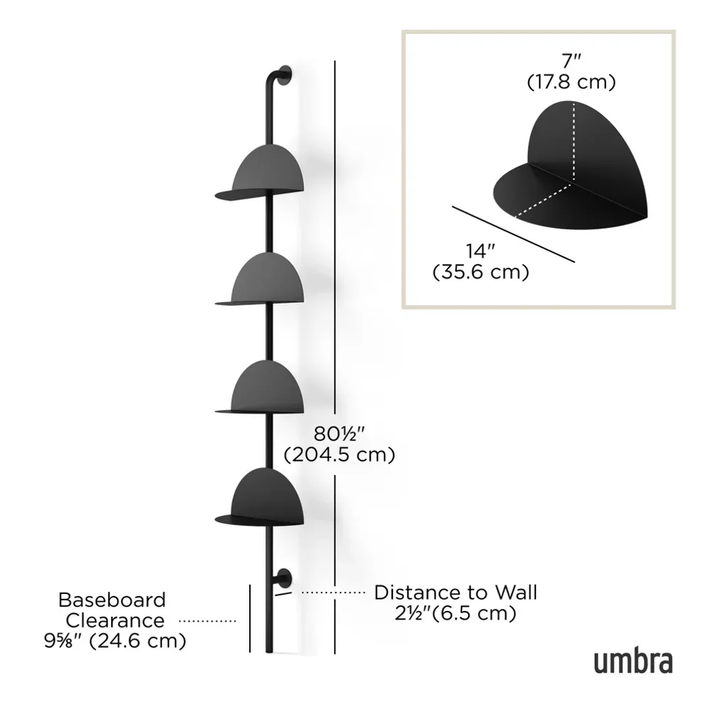 Umbra Solis Justerbar Hylle Sort