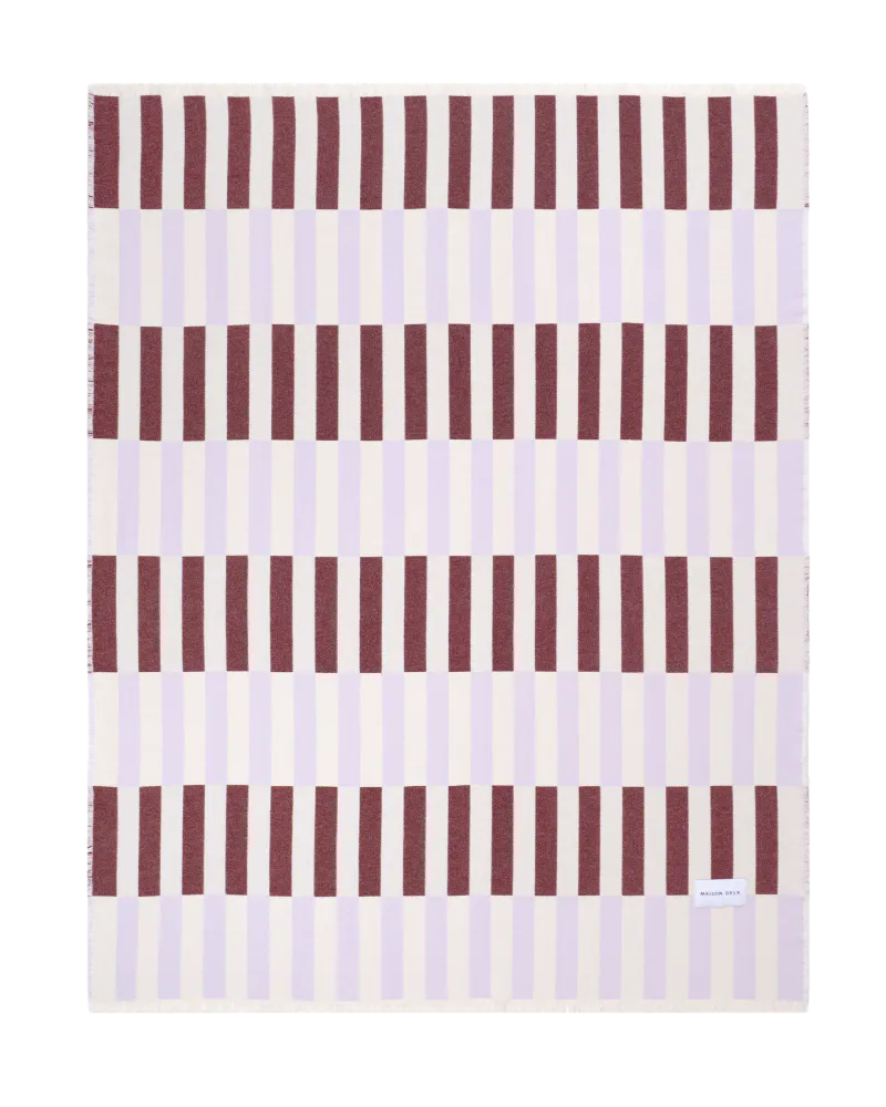 Maison Deux Tiles Pledd Lilla/Burgunder