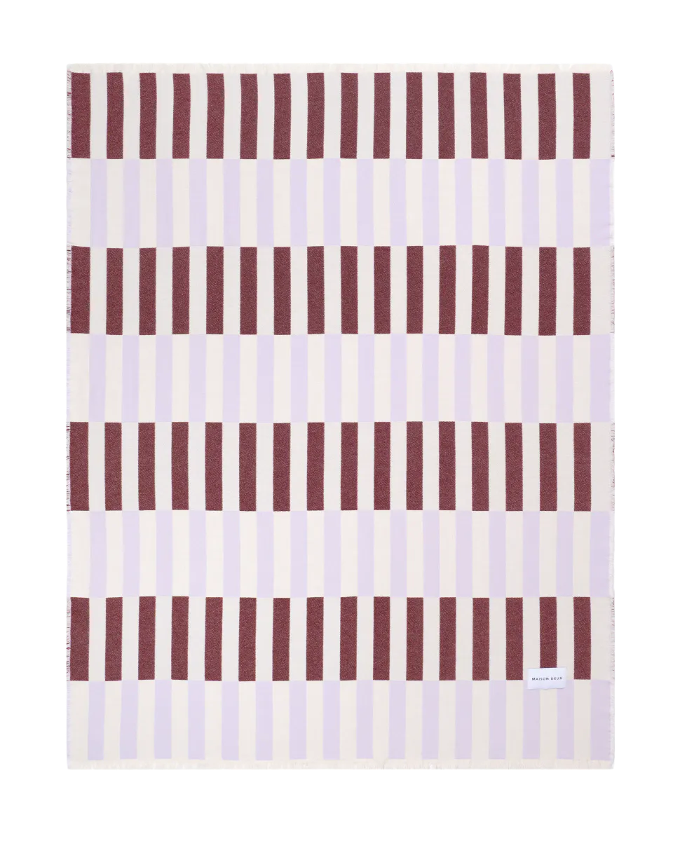 Maison Deux Tiles Pledd Lilla/Burgunder