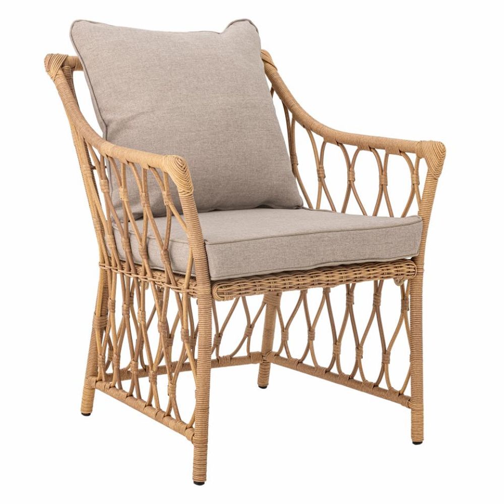Bloomingville Belluce Loungestol med Fotskammel Natur 2 stk