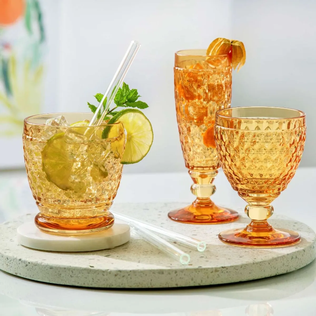 Villeroy & Boch Boston Vannglass m/stett 250 ml Gul