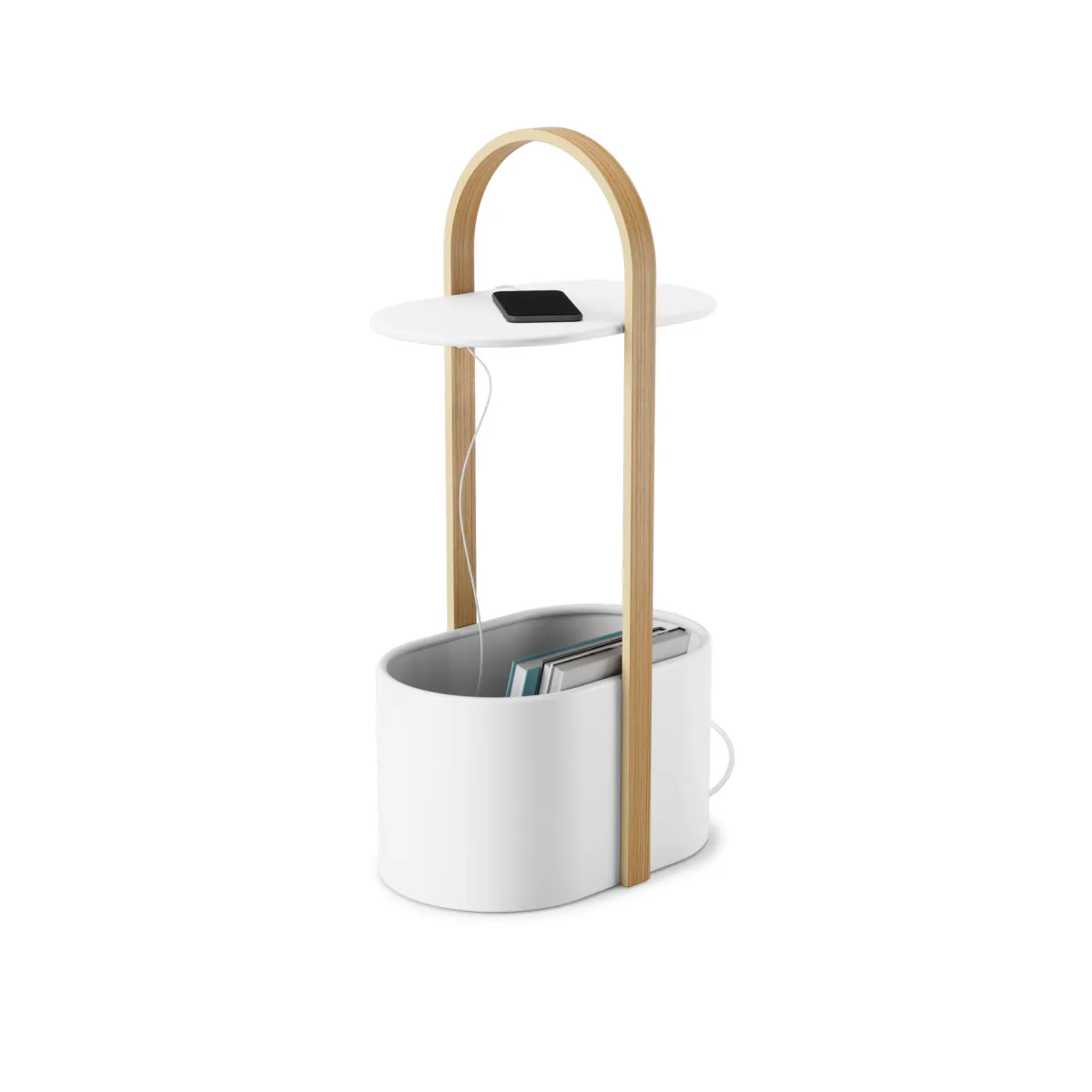 Umbra Bellwood sidebord med oppbevaring hvit natur
