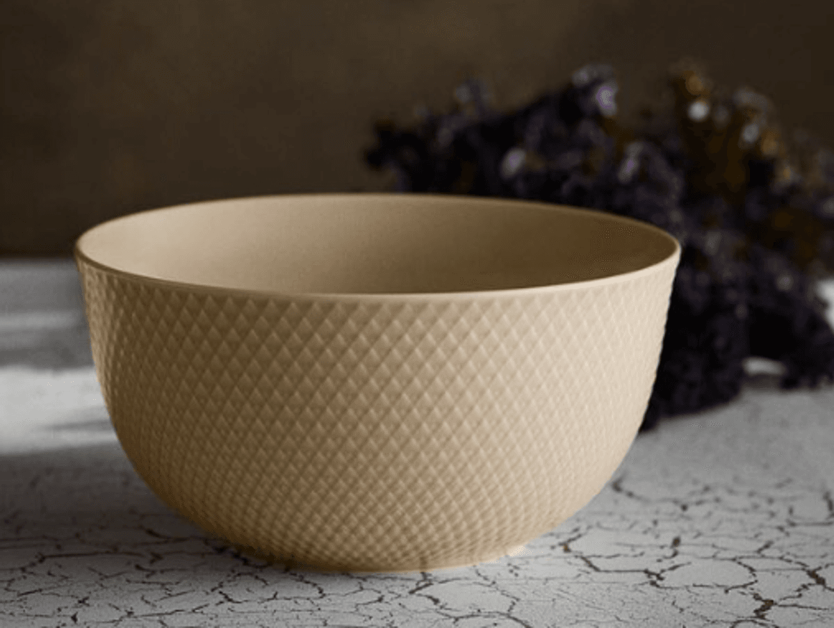 Lyngby Porcelæn Rhombe Earth Serveringsskål 22 cm, Marble