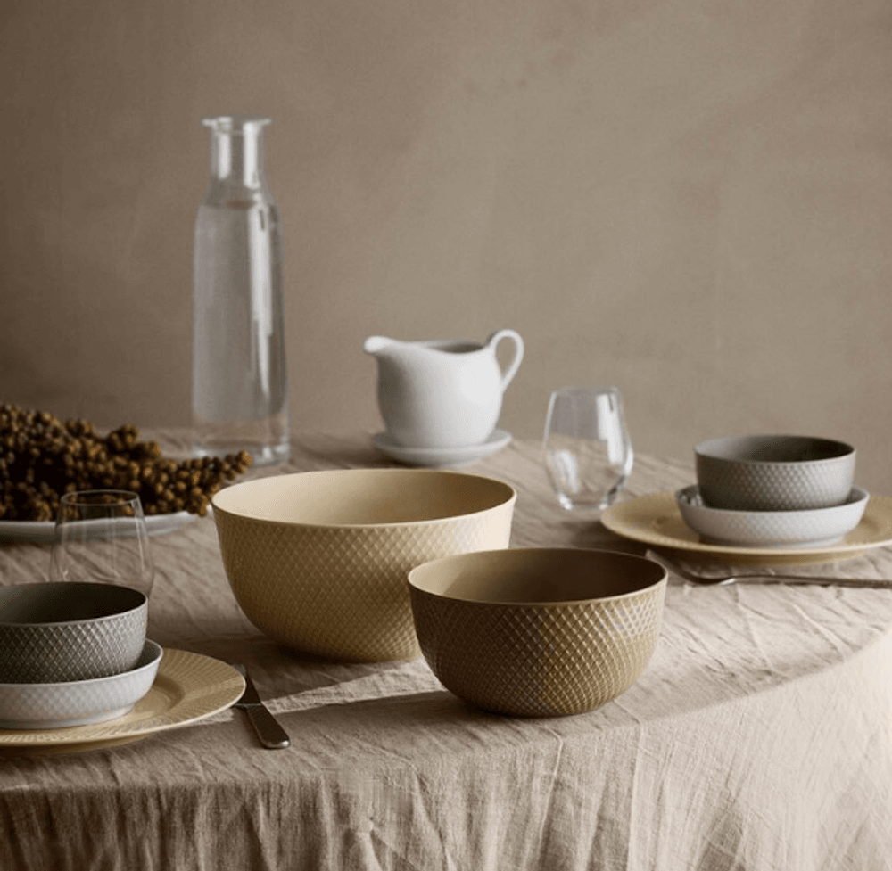 Lyngby Porcelæn Rhombe Earth Serveringsskål 17,5 cm, Clay